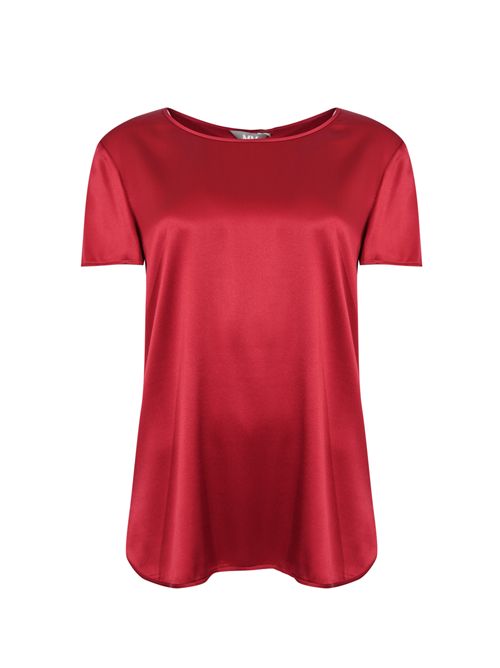 Blusa MMLCORTONA in seta stretch Rutenio Rosso